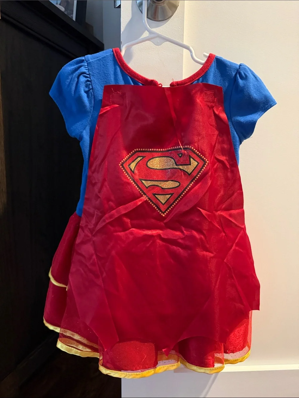 DC Comics Blue and Red Supergirl Costume Dress with Gold Accents